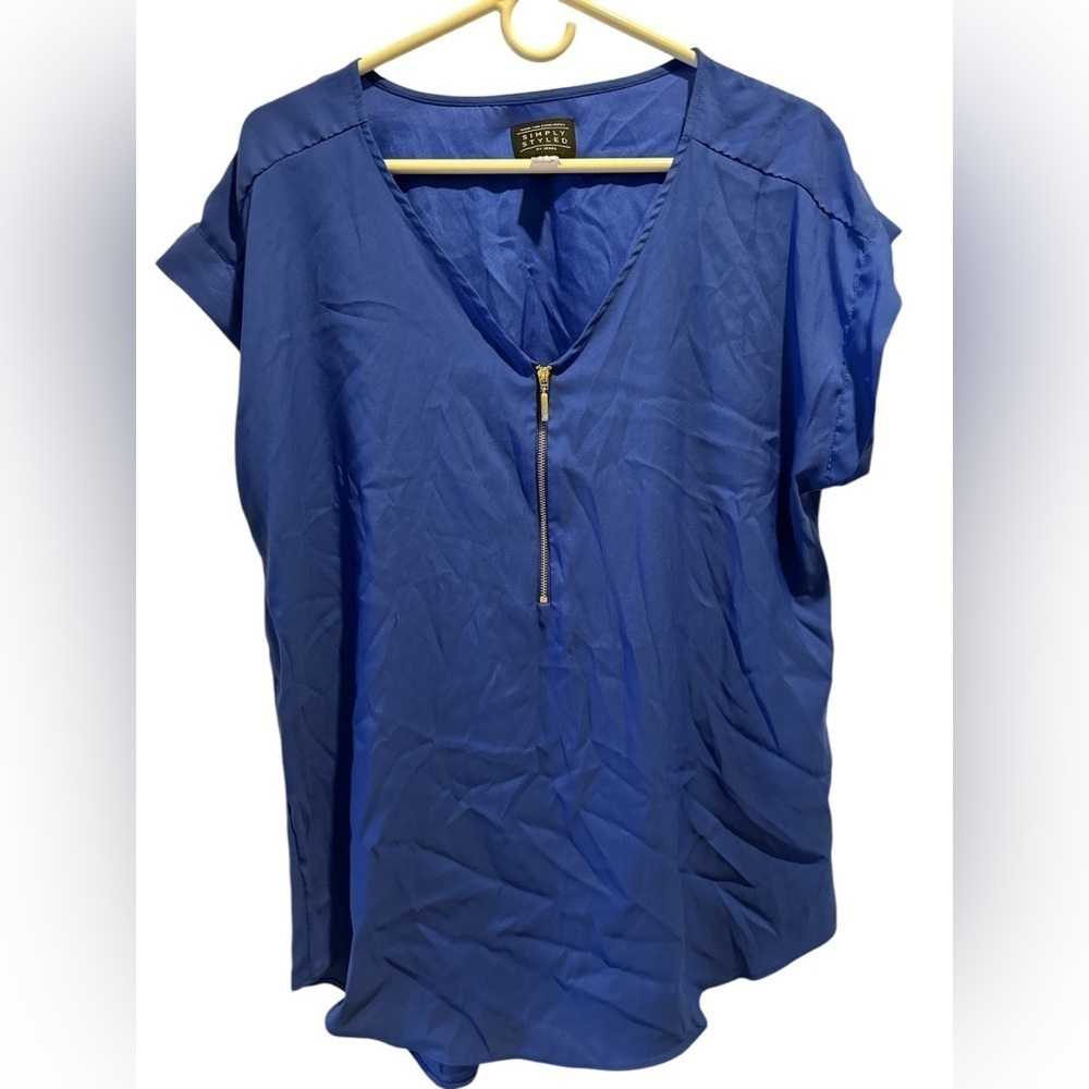 SEARS Simply Styled Women Blue Sleeveless Blouse Casual Business Top NWOT